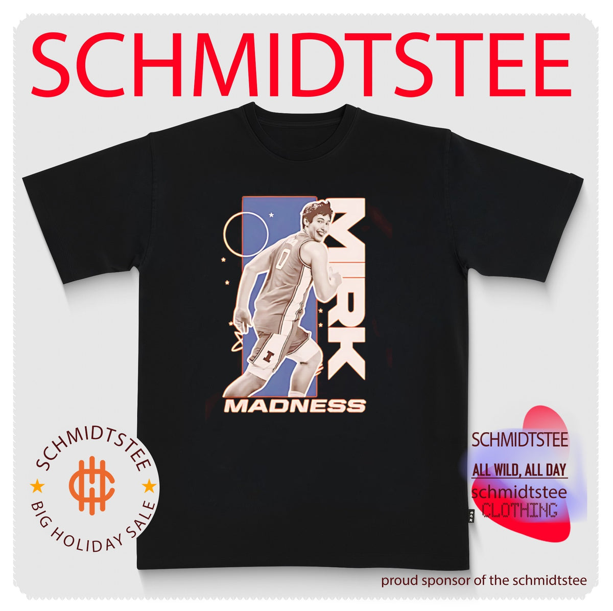 Illinois Basketball Mirk Madness player collage shirt