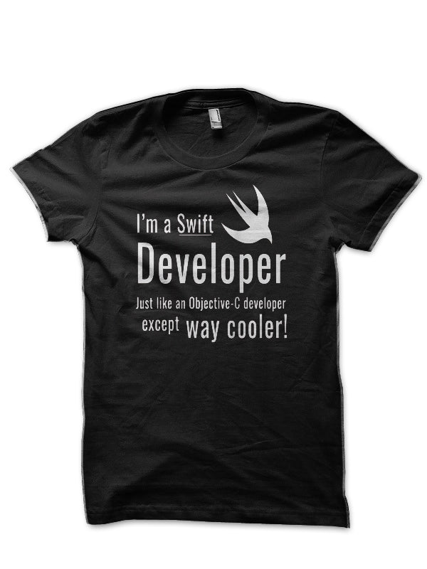 Im A Swift Developer Black T-Shirt Hoodie, Sweatshirt | CoreVibeTees.com