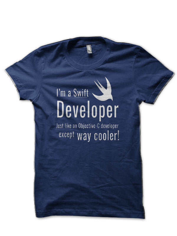 Im A Swift Developer Navy Blue T-Shirt Hoodie, Sweatshirt | CoreVibeTees.com