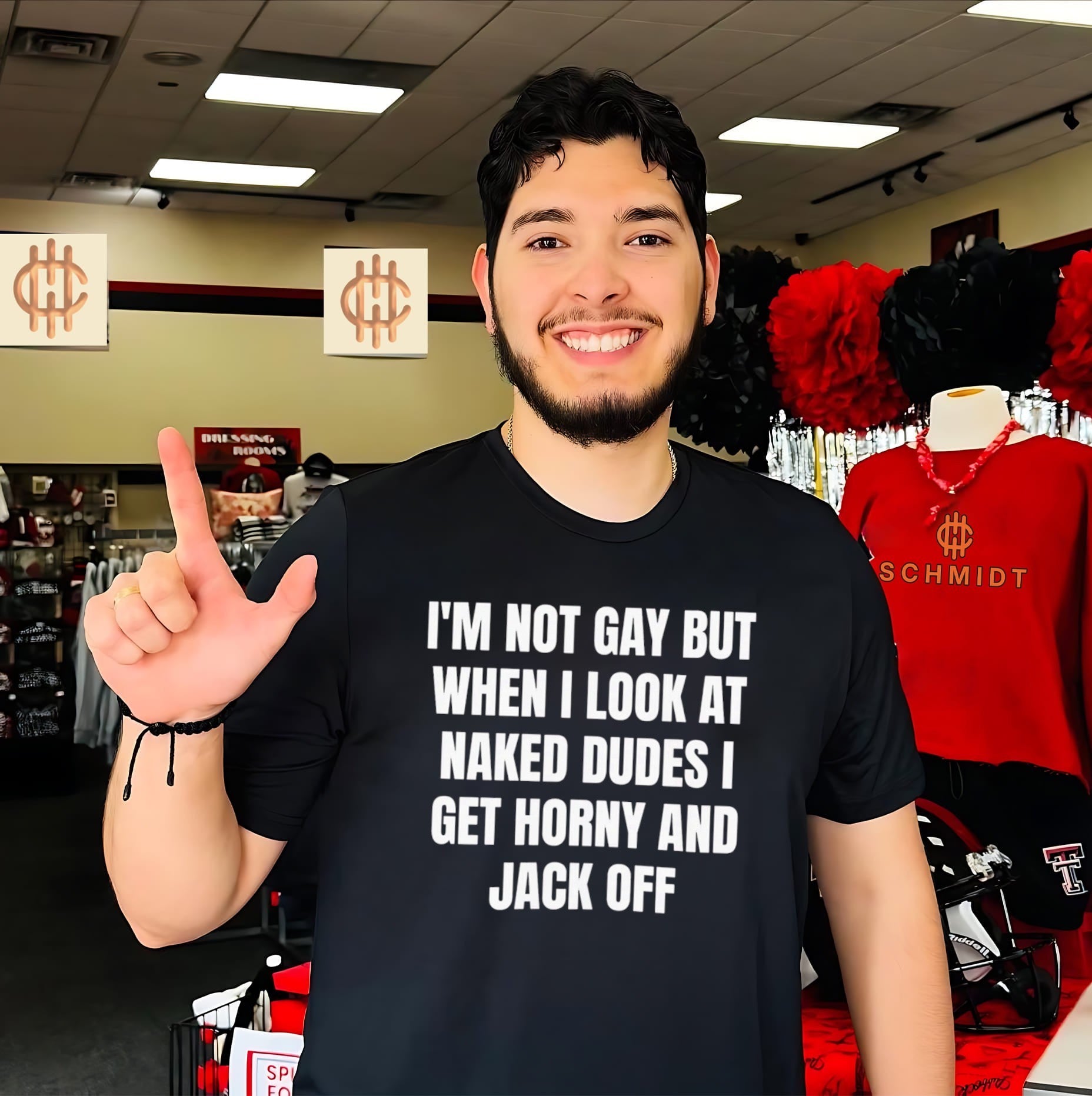 I’m not gay but when I look at naked dudes I get horny and jack off shirt
