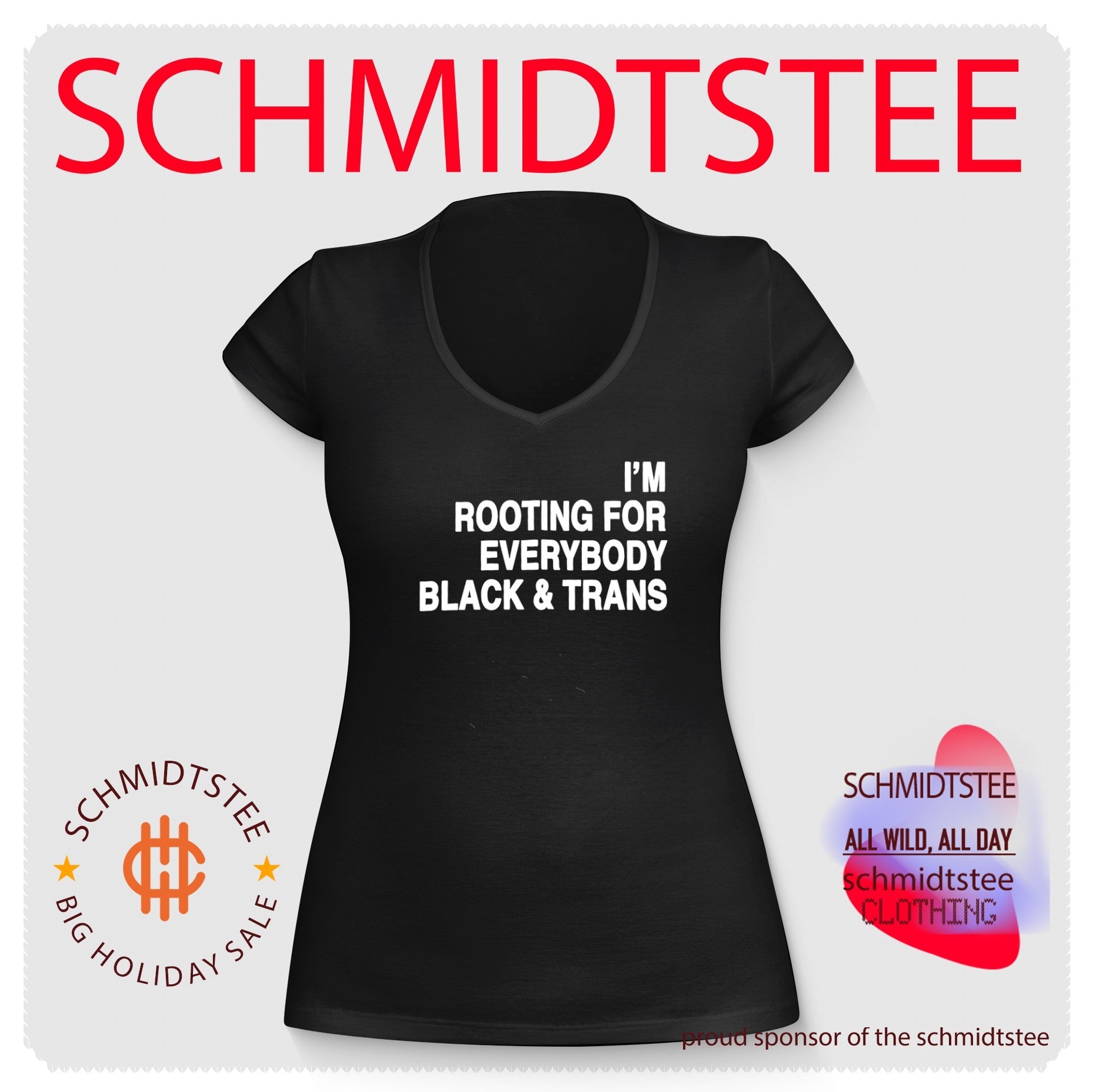 I’m rooting for everybody black and trans simple text shirt