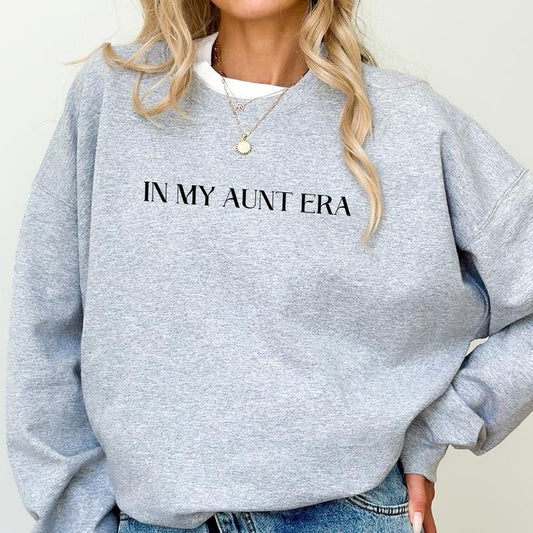 In My Aunt Era Sweatshirt, Promoted to Auntie Long Sleeves Pullover, Sister Gifts, New Aunt Gift Clothing, Pregnancy Reveal Sweater.