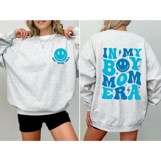 In My Boy Mom Era Sweatshirt Boy Mama Tshirt Boy Mom Club Boy Mom Tshirt New Mom Gift Gender Reveal Expecting Mom Gift Versatile T-shirts, Cozy Crewnecks, and Trendy Hoodies