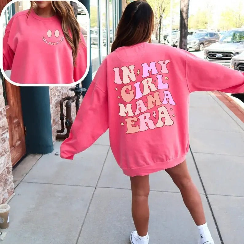 In My Girl Mom Era Sweatshirt, New Mama Crewneck, Groovy Postpartum  Shower Shirt, Trendy ie Gift, ie Girl Mother Sweater