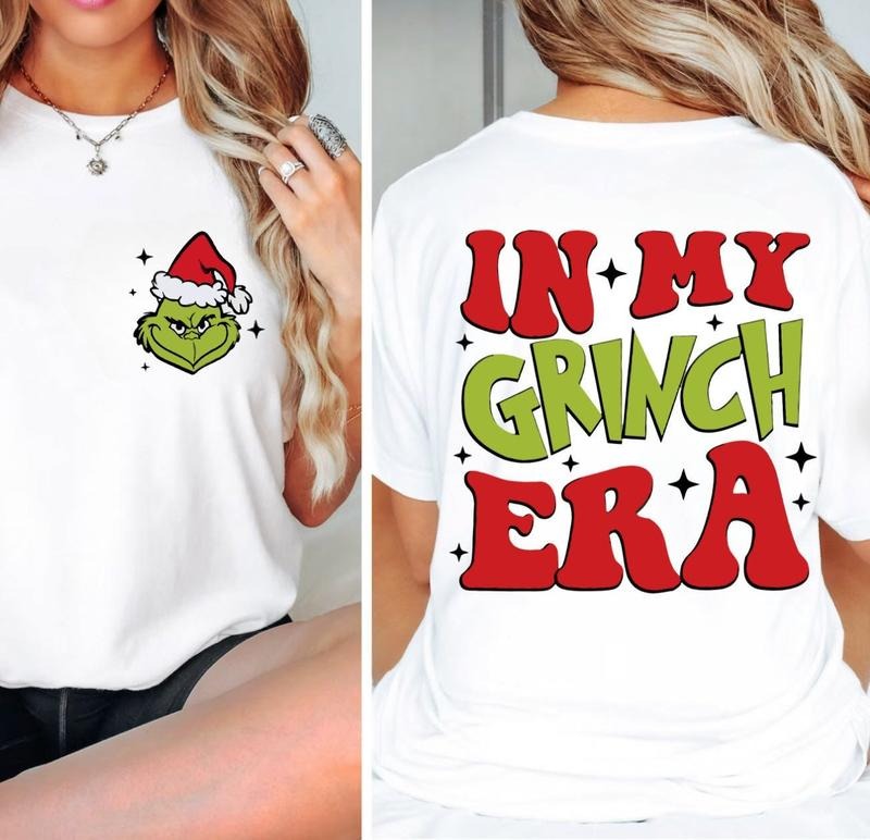 In My Grinch Era Two Sided Christmas Shirt, Grinch Era Sweatshirt, Retro Christmas Shirt, Merry Christmas T-Shirt, Merry Gricmas Sweater