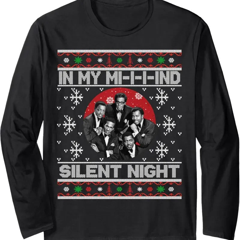 In My Mind Silent Night Ugly Christmas Xmas Family Sweater Long Sleeve T-Shirt Hoodie, Sweatshirt | CoreVibeTees.com
