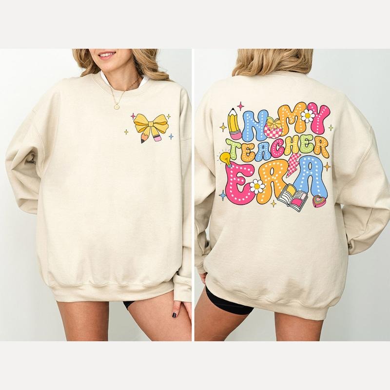 In My Teacher Era Sweatshirt, Cute Teacher T-Shirt, Colorful School Staff Shirt, Fun Educator Outfit, Teacher Appreciation Gift