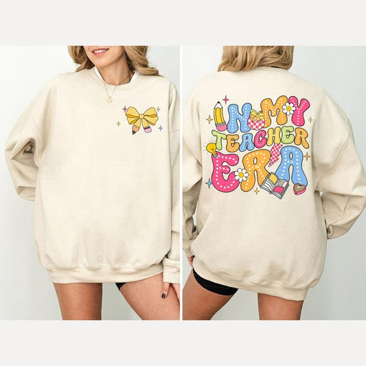 In My Teacher Era Sweatshirt, Cute Teacher T-Shirt, Colorful School Staff Shirt, Fun Educator Outfit, Teacher Appreciation Gift