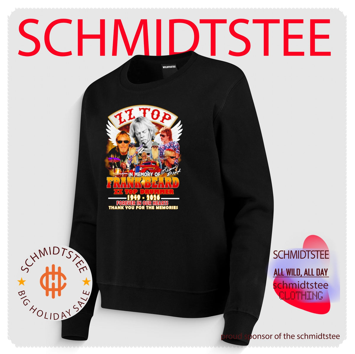 In memory of Frank Beard ZZ Top Drummer 1949-2026 forever in our hearts shirt