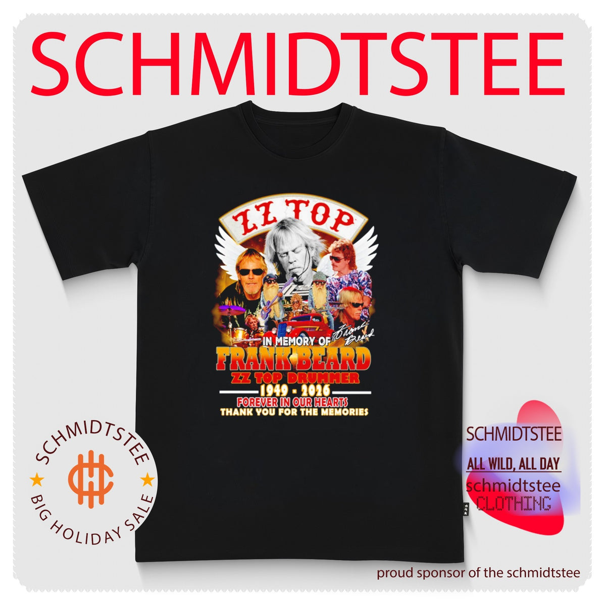 In memory of Frank Beard ZZ Top Drummer 1949-2026 forever in our hearts shirt