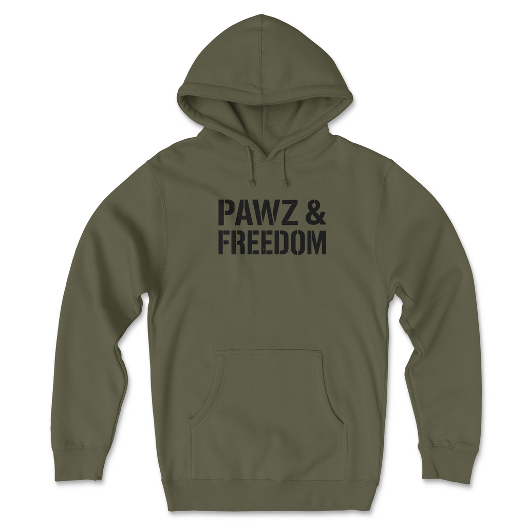 Pawz & Freedom (Front Print) (Adult Hoodie) T-Shirts, Sweatshirt | CoreVibeTees.com (Image 1)