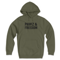 Pawz & Freedom (Front Print) (Adult Hoodie) T-Shirts, Sweatshirt | CoreVibeTees.com (Image 1)