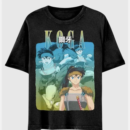 InuYasha Koga Collage Boyfriend Fit Girls T-Shirt, Vintage Unisex T-Shirt, Anime T-shirt, anime clothing, anime tees,men's big and tall clothing