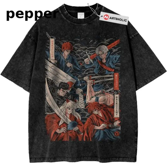 Inuyasha Shirt, Guts Shirt, Zoro Shirt, Ichigo Shirt, Trunks Shirt, Kenshin Himura Shirt, Anime Shirt, Vintage Tee