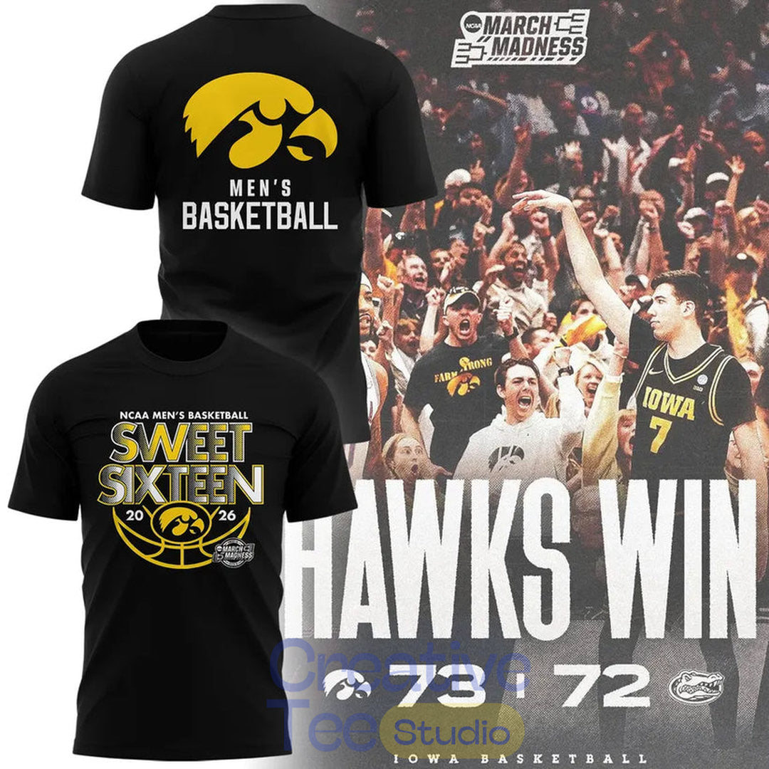 Iowa Hawkeyes Men’s Basketball 2026 Sweet Sixteen T-Shirt