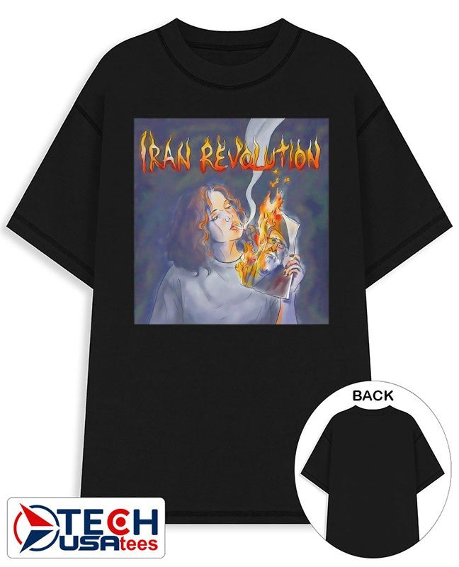 Iranian Lady Burning Khamenei photo shirt