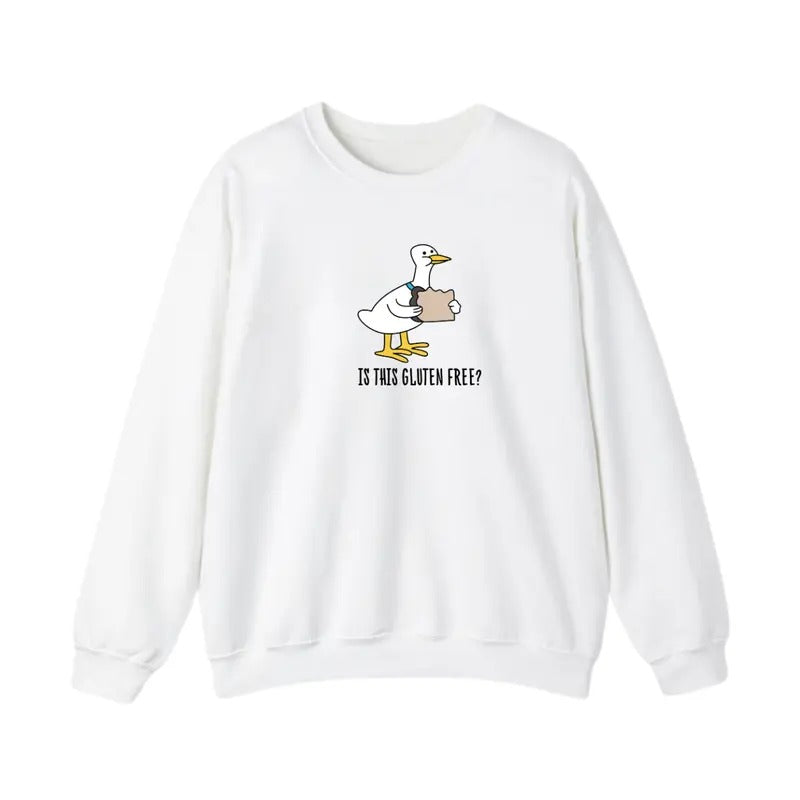 Is This Gluten Free? Shirt, Funny GlutenIntolerance Sweatshirt, Crewneck Sweaters For Women, Shirts for Men, Funny Silly Goose University Hoodie Classic Fabric