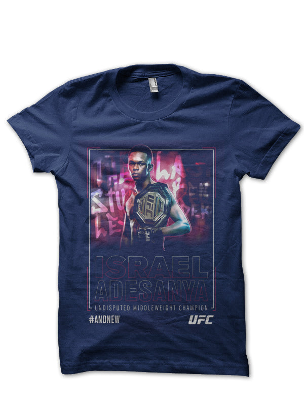 Israel Adesanya Navy Blue Half Sleeve T-Shirt Hoodie, Sweatshirt | CoreVibeTees.com
