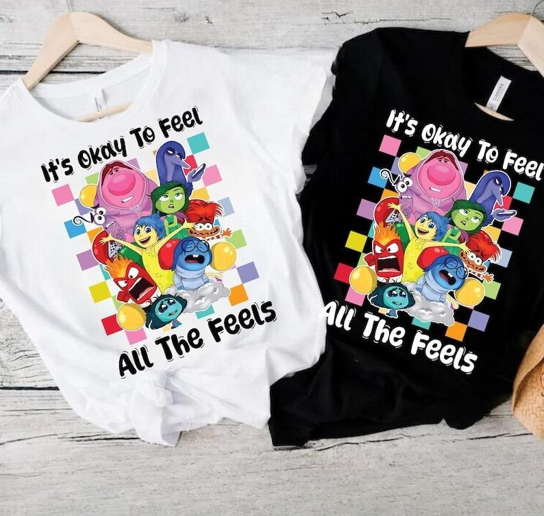 It's Okay To Feel All The Feels Shirt,  Mental Health Matter Shirt, Emotional support shirt, Feelings shirt, Inside Out 2shirtstyle{n002}5