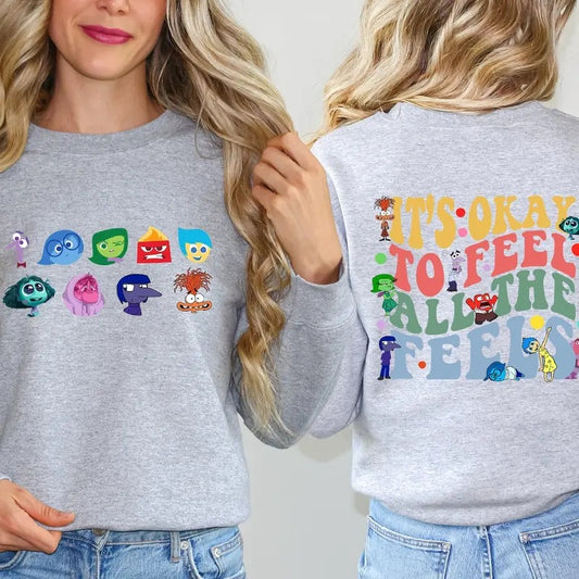 It's Okay To Feel All The Feels Tshirt Sweatshirt, Mental Health Shirt, Inclusion Shirt, Speech Therapy Shirt, Inside Out Shirt