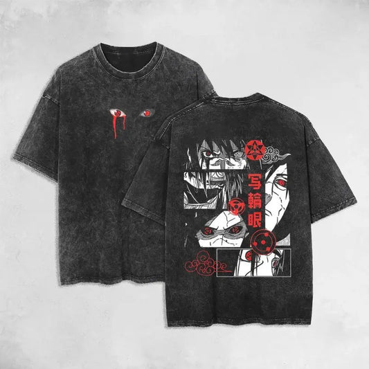 Itachi Uchiha,Sasuke & Naruto Anime Double Printed Oversized  Manga Lover Gift Set Anime Clothing Set Anime graphic tees Vintage Washed Tee Unisex Mineral Wash Heavy Cotton T-shirt Iconic Movie Film Gift For Him Gift For Her Sweatshirt, Hoodie, Comfort Co