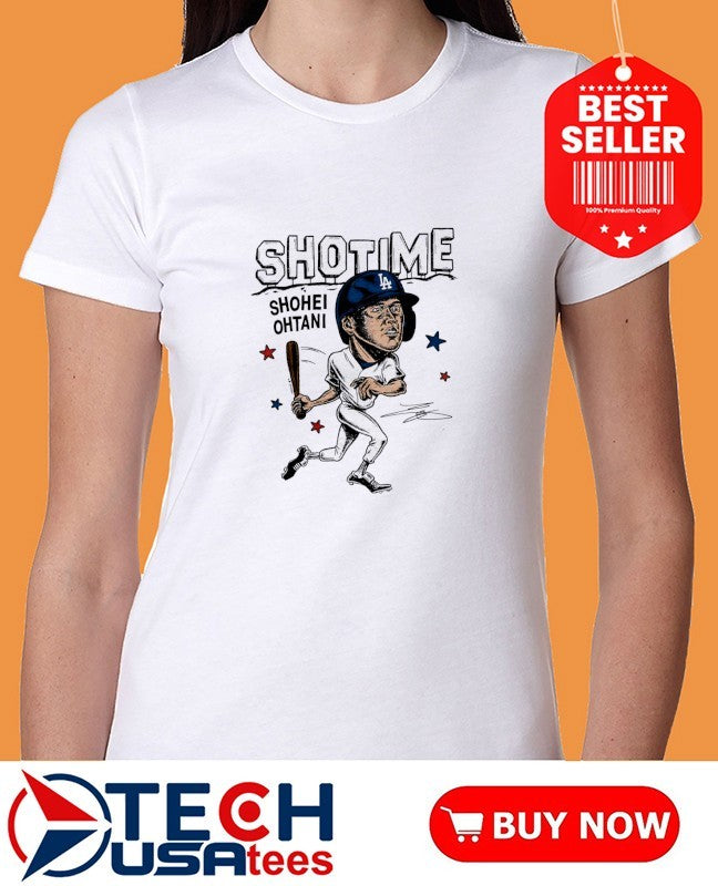 It’s Shotime Shohei Ohtani Los Angeles Dodgers superstar caricature signature shirt