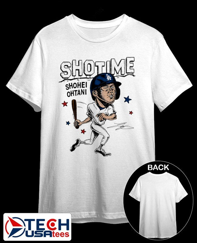 It’s Shotime Shohei Ohtani Los Angeles Dodgers superstar caricature signature shirt