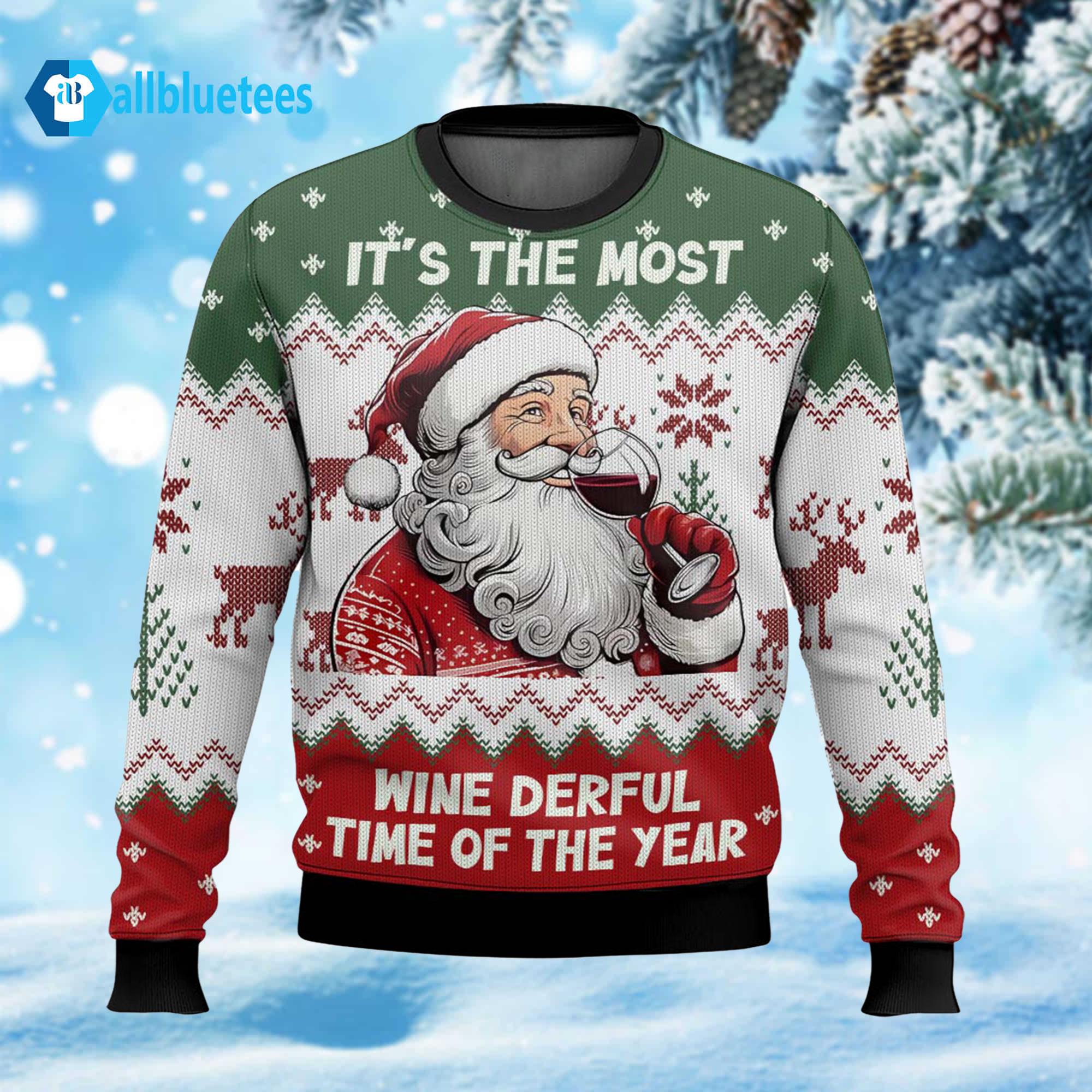 It’s The Most Wine Derful Time Of The Year Ugly Christmas Sweater
