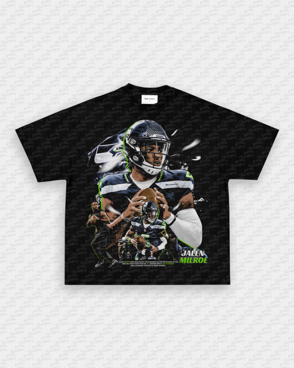 JALEN MILROE - SEAHAWKS TEE Hoodie, Sweatshirt | CoreVibeTees.com (Image 1)