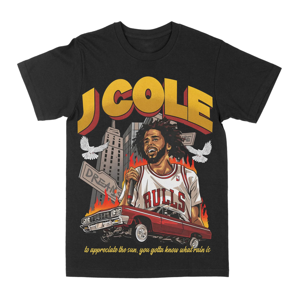 J. Cole "Chicago" Graphic Tee Hoodie, Sweatshirt | CoreVibeTees.com (Image 1)