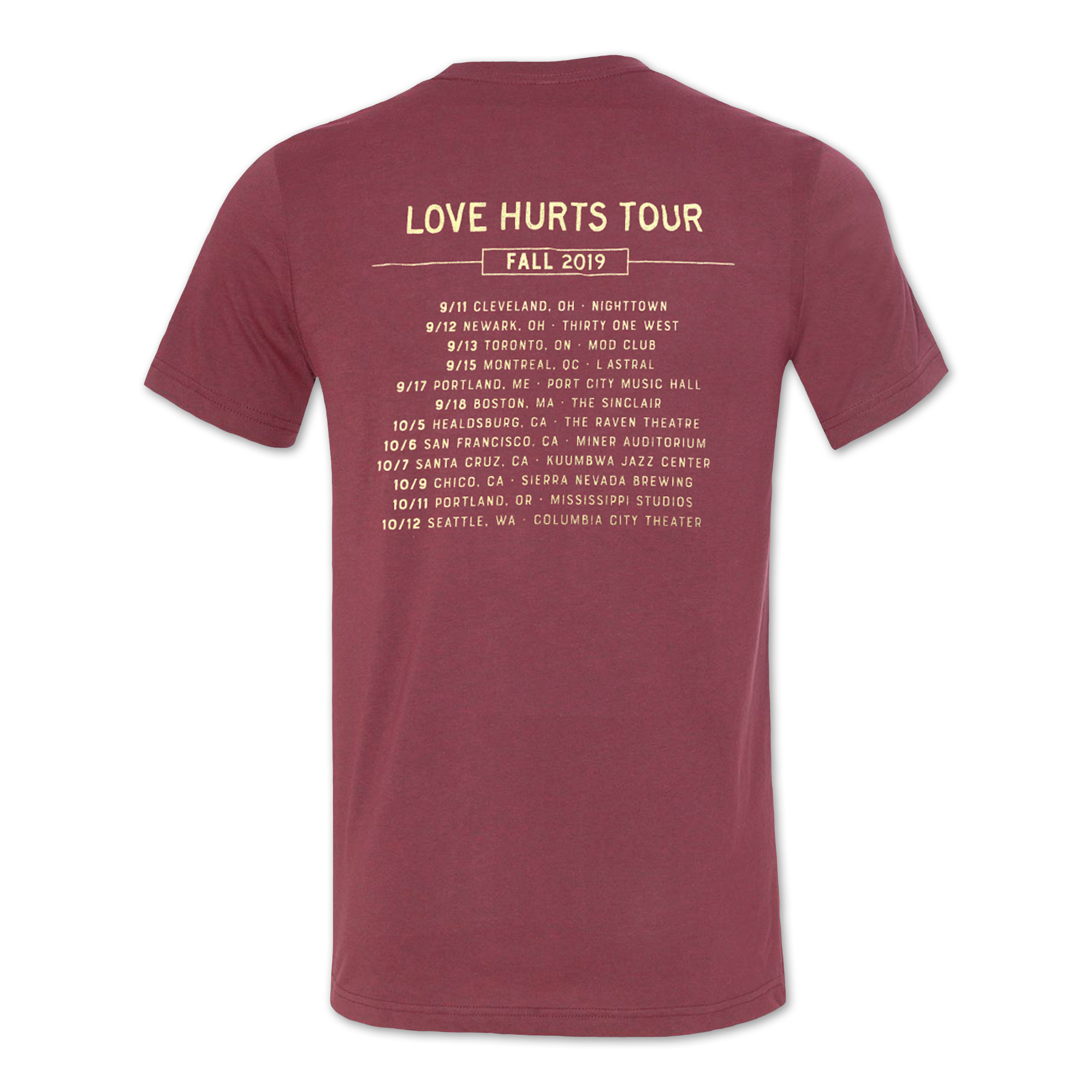 Love Hurts 2019 Tour T-shirt Hoodie, Sweatshirt | CoreVibeTees.com (Image 2)