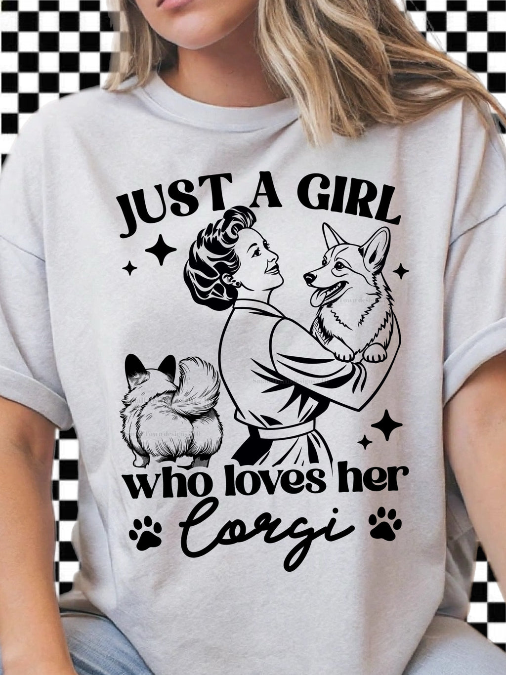 JUST A GIRL WHO LOVES HER CORGI TEE Hoodie, Sweatshirt | CoreVibeTees.com (Image 1)
