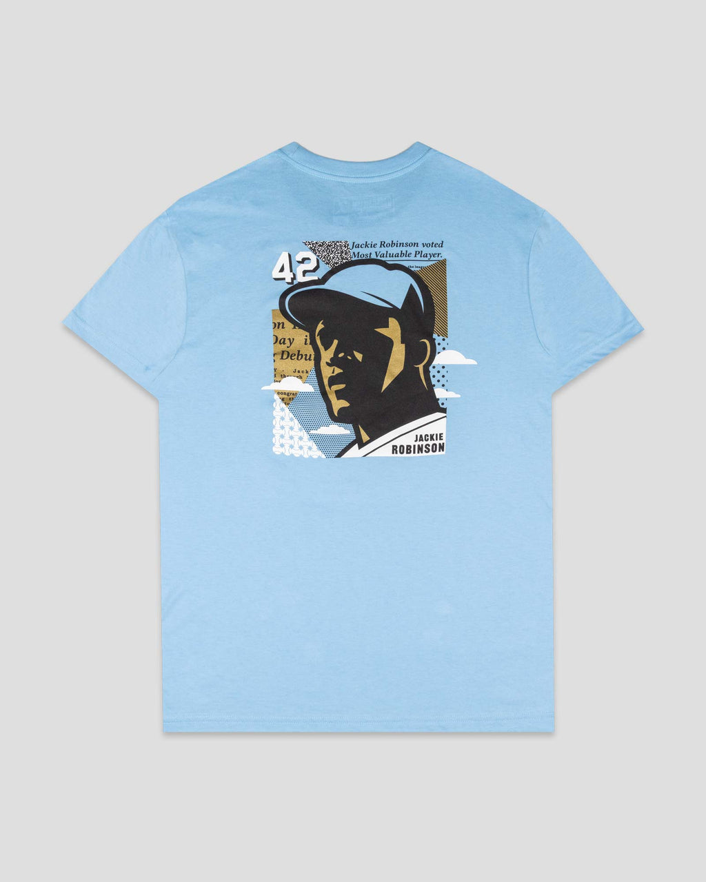 Jackie Robinson Front Page T-Shirt Light Blue Hoodie, Sweatshirt | CoreVibeTees.com (Image 1)