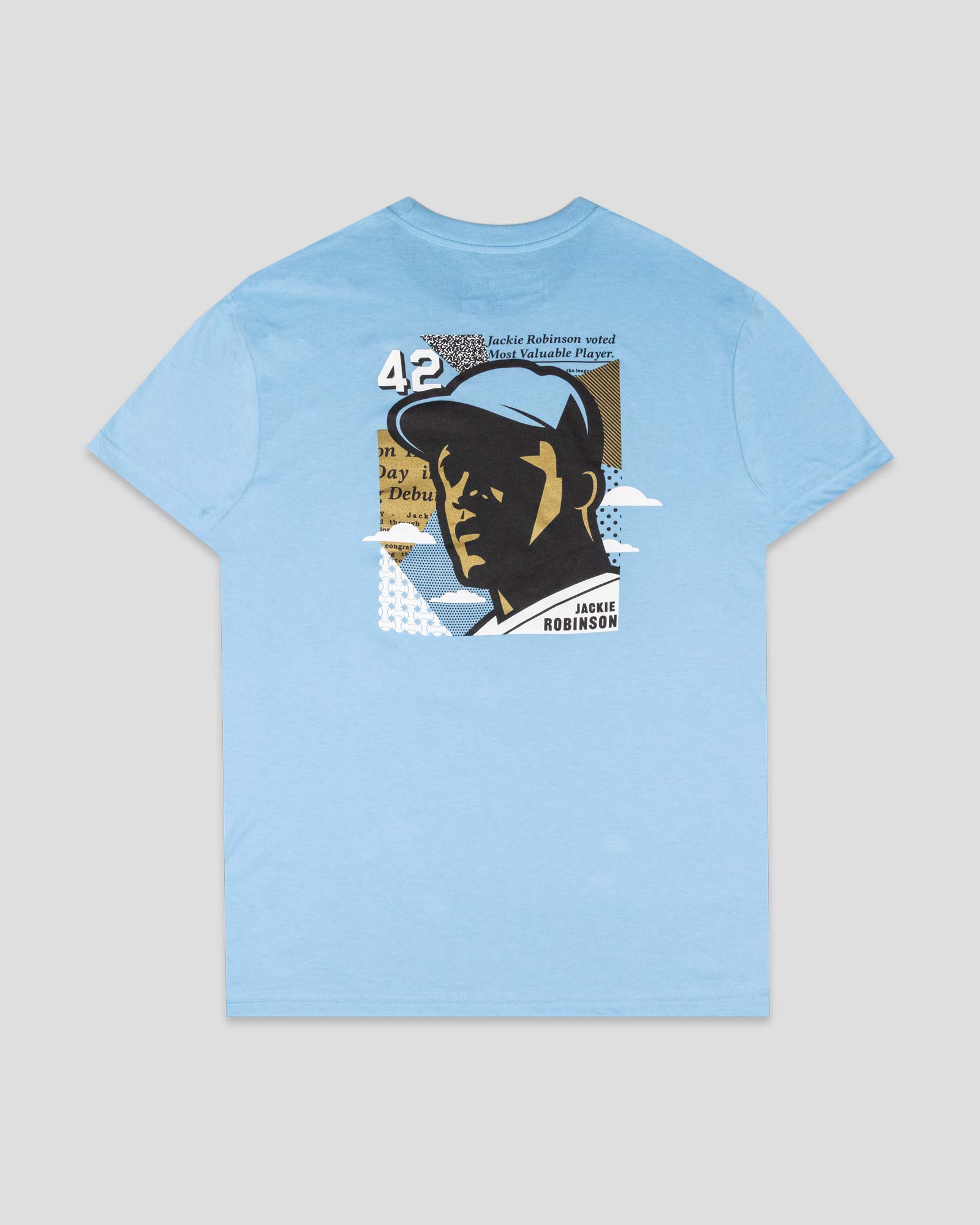 Jackie Robinson Front Page T-Shirt Light Blue Hoodie, Sweatshirt | CoreVibeTees.com (Image 1)