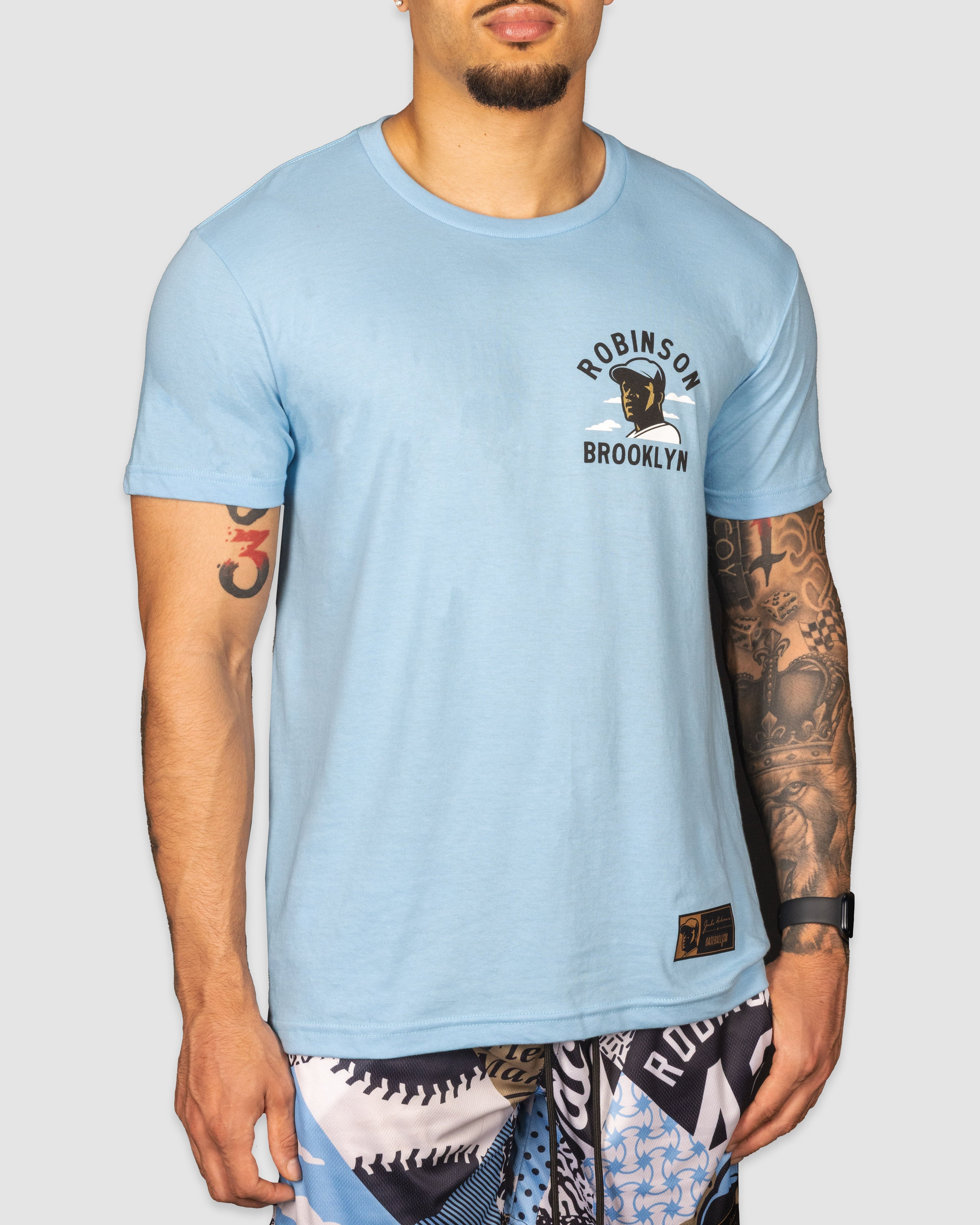 Jackie Robinson Front Page T-Shirt Light Blue Hoodie, Sweatshirt | CoreVibeTees.com (Image 4)