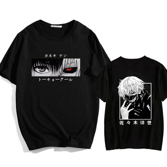 Japanese Anime Kaneki Ken Shirt T Ghoul T-shirt Men Kawaii Manga Graphic Tees Fashion T-shirts Cotton T-shirt Menswear Top