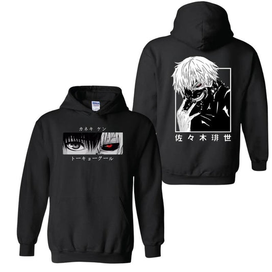 Japanese Anime Kaneki Ken Shirt Tokyo Ghoul Hoodie Men Kawaii Manga Graphic Tees Fashion Hoodie - Classic, Cotton Hoodie