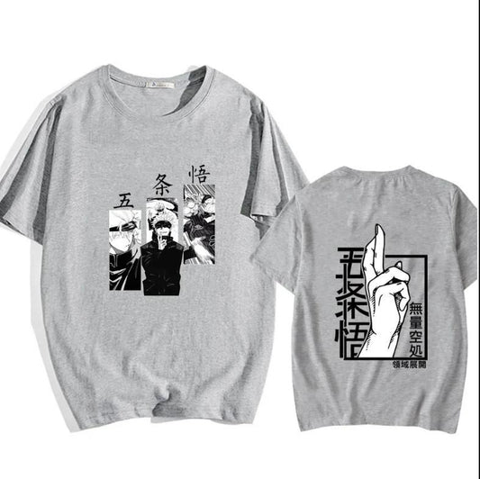 Japanese Anime Punk Gojo Satoru Printed Loose T-shirt | Harajuku Casual Y2k Streetwear Tops| Gift for fan anime Sweatshirt, Hoodie, Comfort Colors