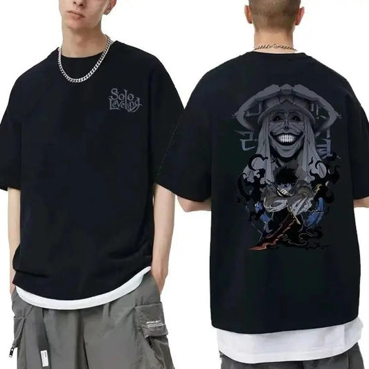 Japanese Anime Solo Leveling Sung Jin Woo Print T-shirt | Anime Solo Leveling Unisex Tee | Solo Leveling Fan Gift