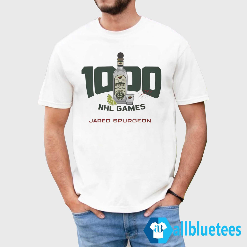 Jared Spurgeon 1000 Games Shirt