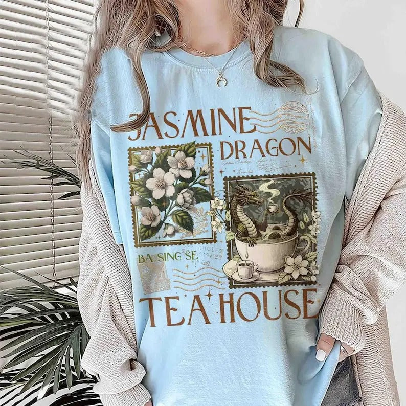 Jasmine Dragon Tea Shop Shirt, Uncle Iroh Shirt Gift, Anime Lover's Gift, Uncle Iroh Tea Shop Inspired, Avatar TShirt, Bookish Gift Cotton Shortsleeve