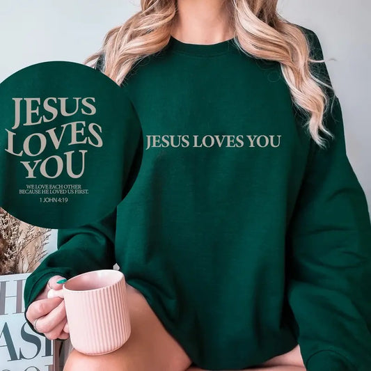 Jesus Love You Sweatshirt Jesus Sweatshirt Christian Sweatshirt Bible Verse Aesthetic Sweatshirt Trendy Clothinglove Like Jesus Sweatshirt TK43GN