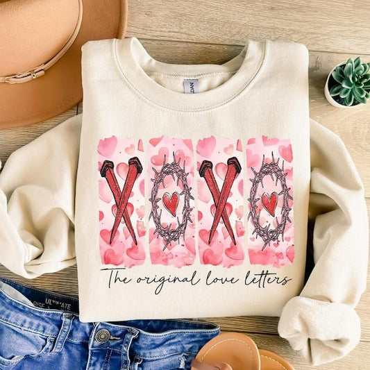 Jesus Valentine , XOXO The Original Love Letters, Christian Valentine , Love Like Jesus , Brushstroke, Valentine Coquette