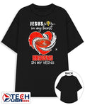 Jesus in my heart Cleveland Browns in my veins rhinestone shirt