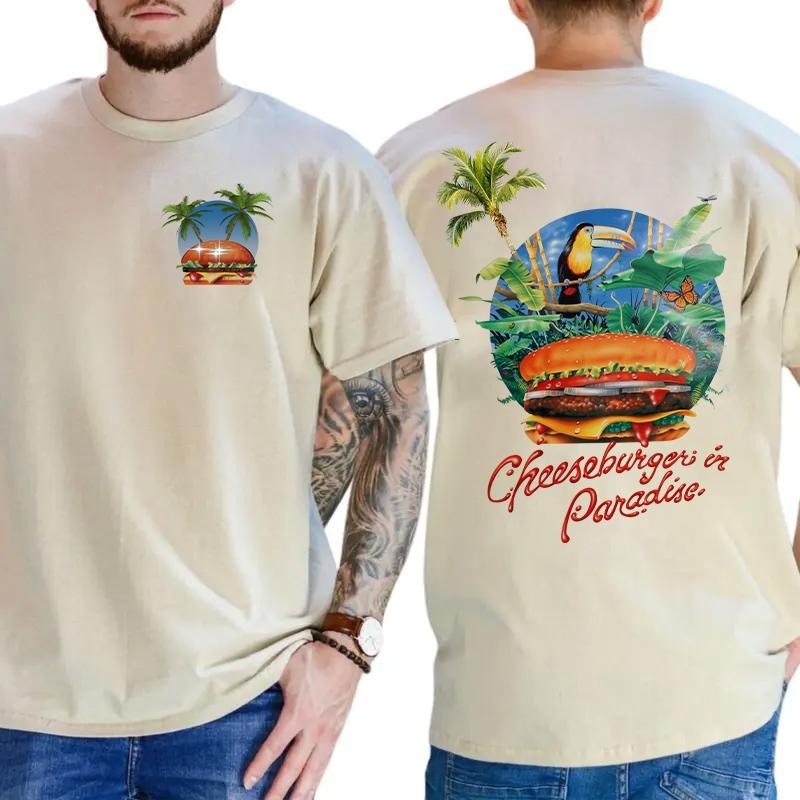 Jimmy. B Tee – Cheeseburger in Paradise Shirt for Food & Music Lovers