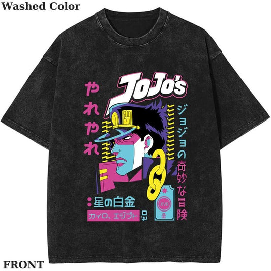 JoJo's Bizarre Adventure Vintage Graphic Tee, Anime Shirt, vintage clothing, Womenswear Cotton Top Streetwear Shortsleeve Gamis
