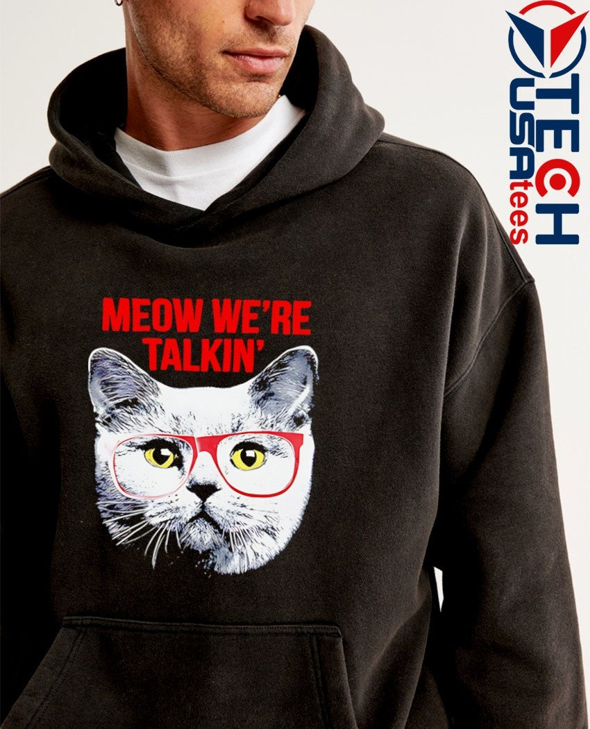 Joey Bragg wearing cat meow we’re talkin’ shirt