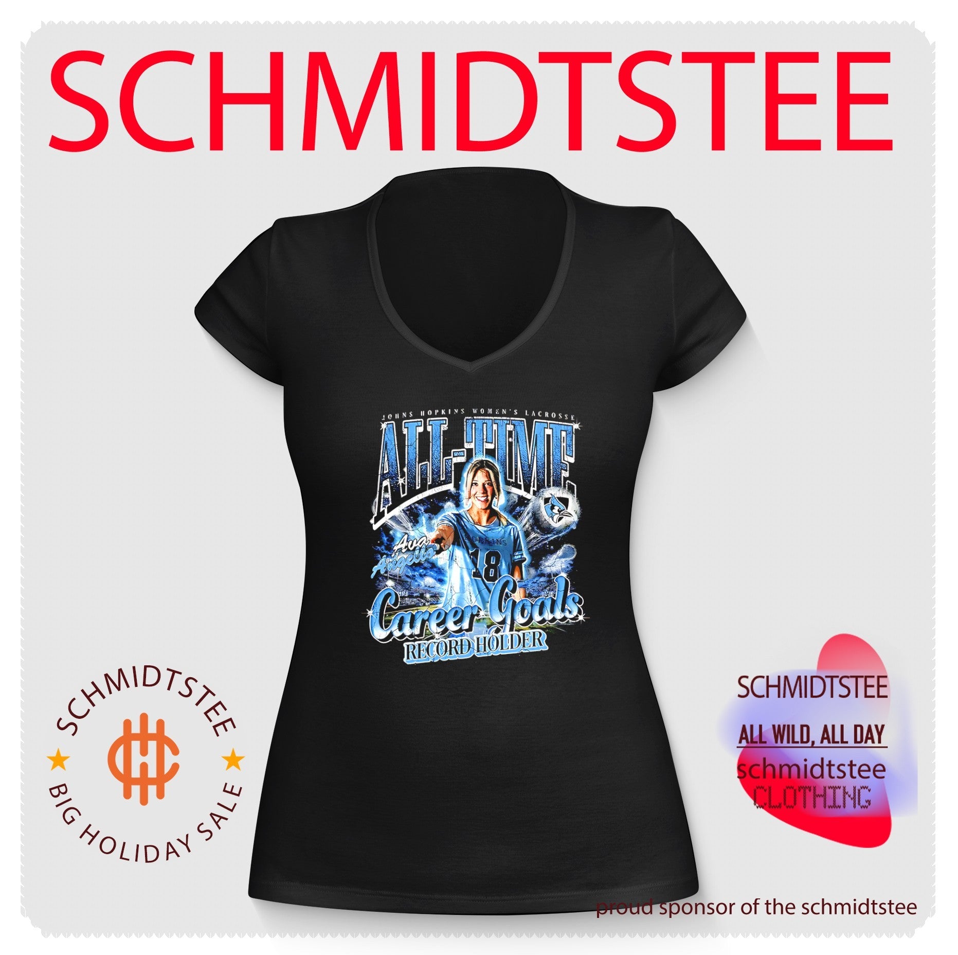Johns Hopkins University Women’s Lacrosse team Ava Angello graphic shirt