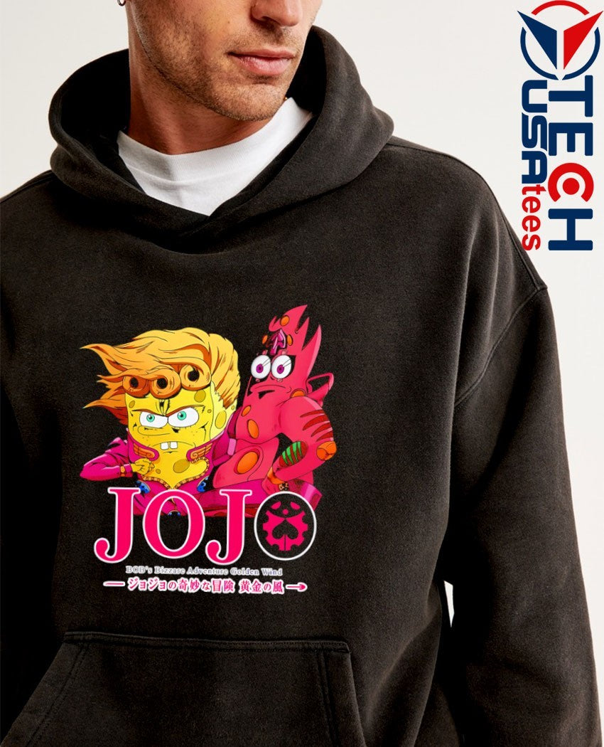 Jojo Bob’s Bizzare Adventure Golden Wind Sponge and Patrick shirt