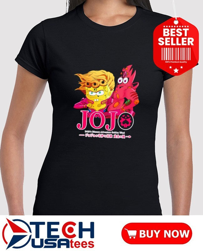 Jojo Bob’s Bizzare Adventure Golden Wind Sponge and Patrick shirt